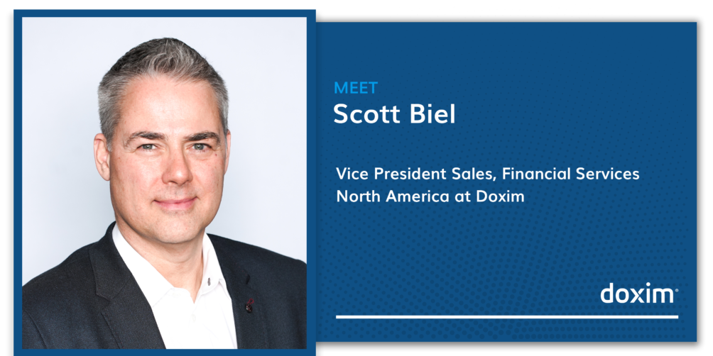 Scott Biel, VP sales, financial services North America