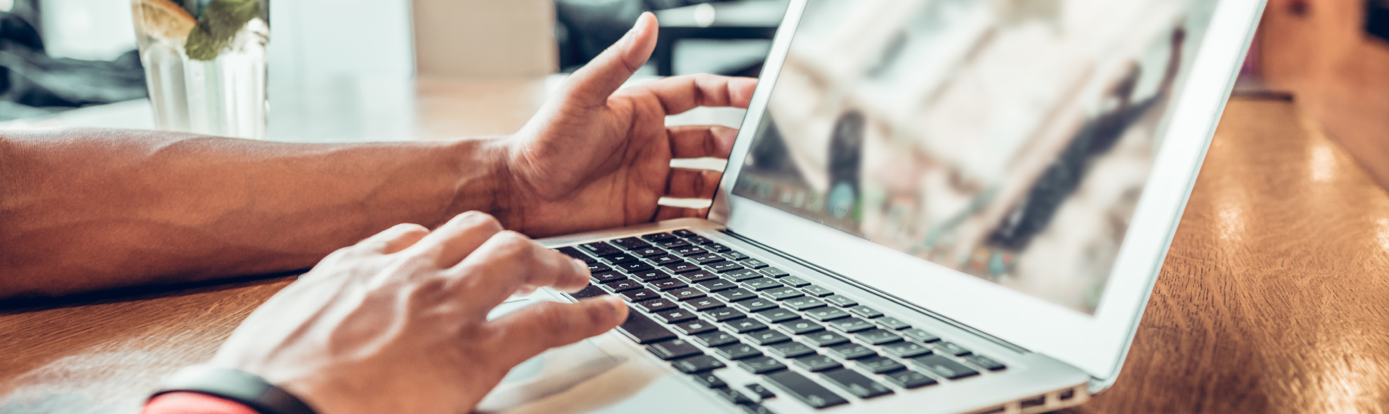 person typing on the computer