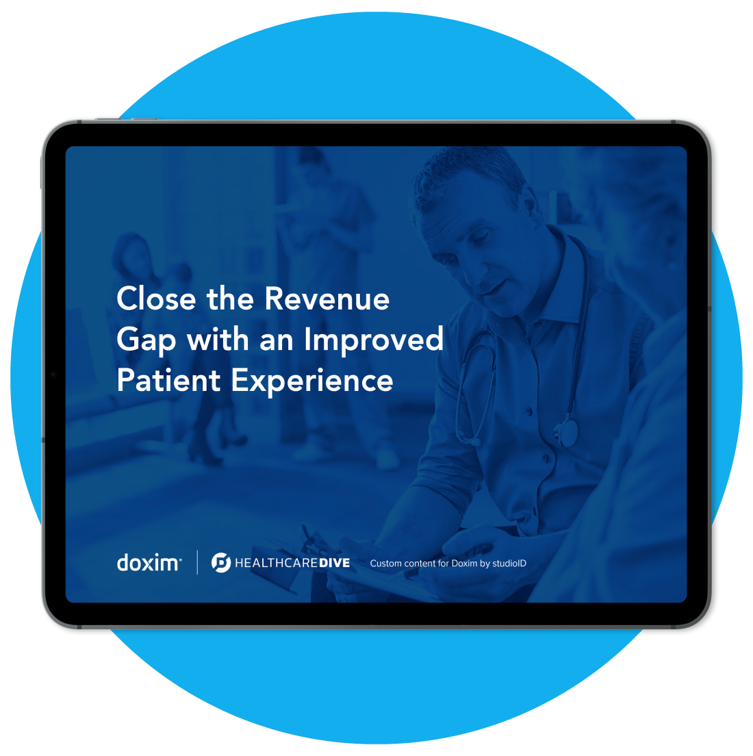 Playbook: Close the Revenue Gap with an Improved Patient Experience on tablet screen