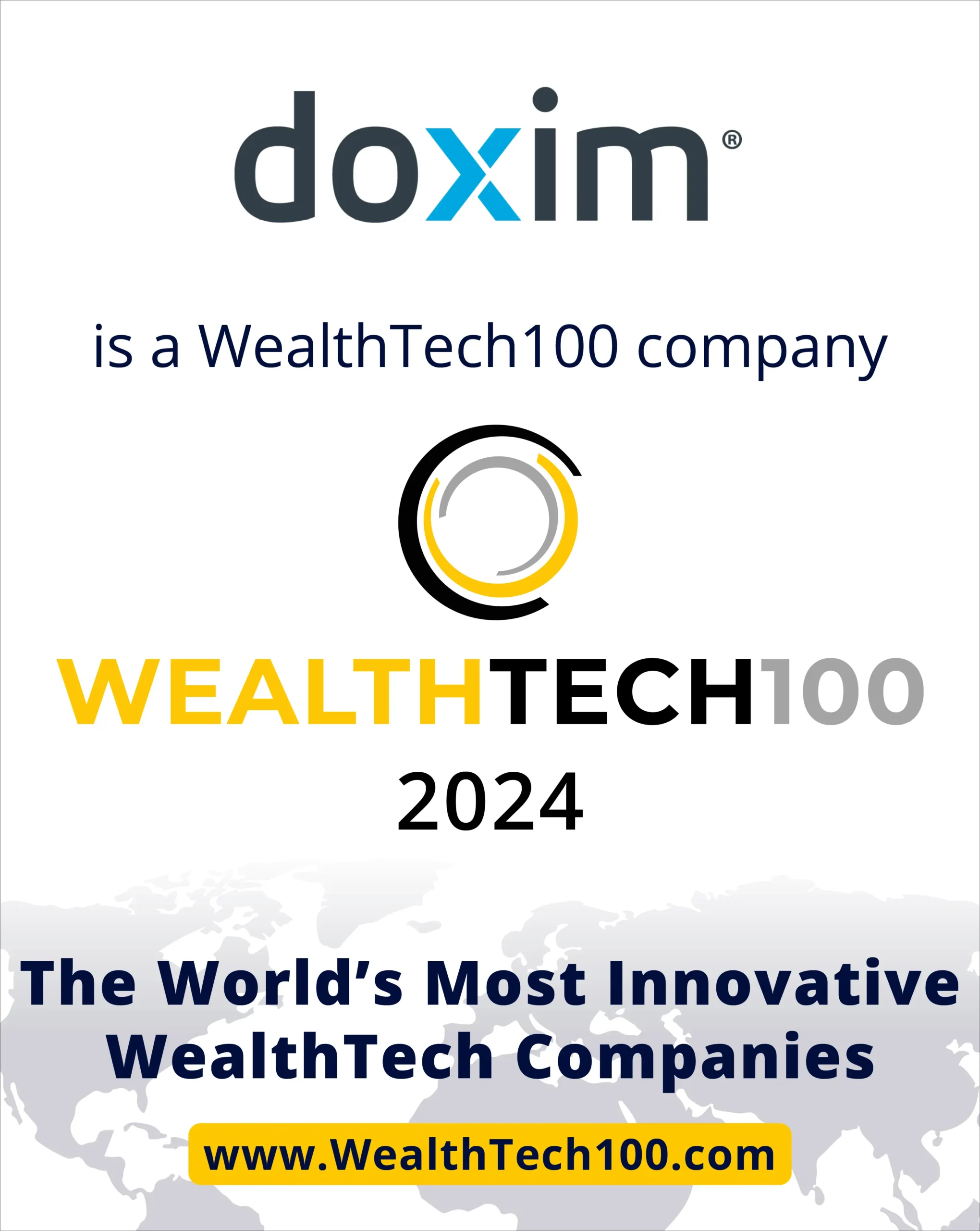 Doxim is a WealthTech100 company 2024. World's most innovative WealthTech companies